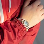 Armitron Sport Women's Rose Gold-Tone Accented Digital Chronograph Blush