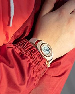 Armitron Sport Women's Rose Gold-Tone Accented Digital Chronograph Blush