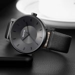 Casual Sport Clock Classical Black Quartz SKONE