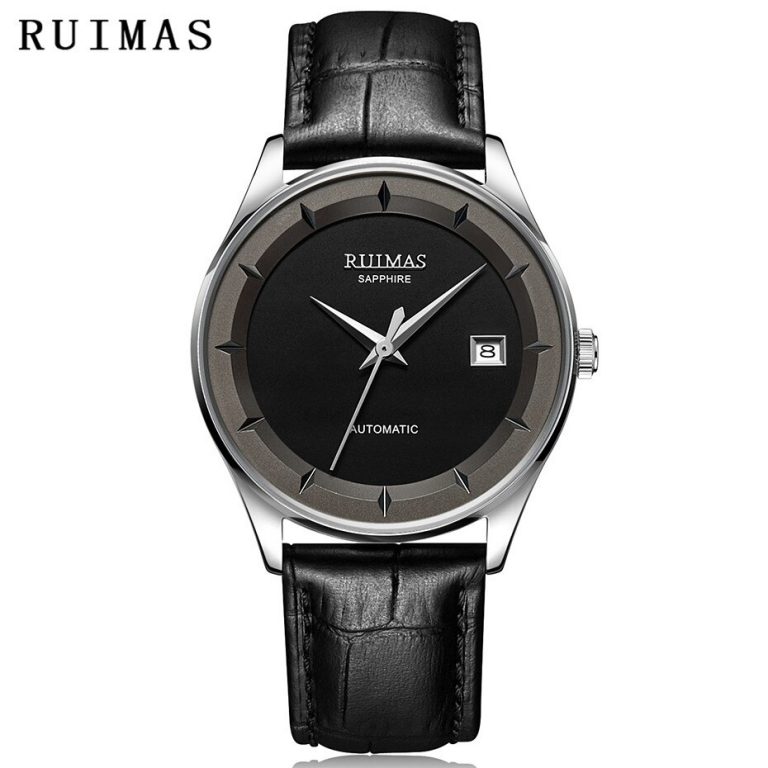 Men Automatic Simple Classic Watch Leather Sapphire Glass