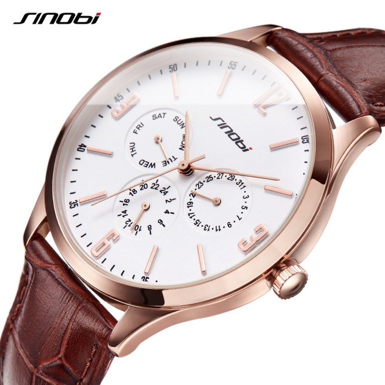 SINOBI Slim Point Quartz Wrist Watch Top Brand Sports