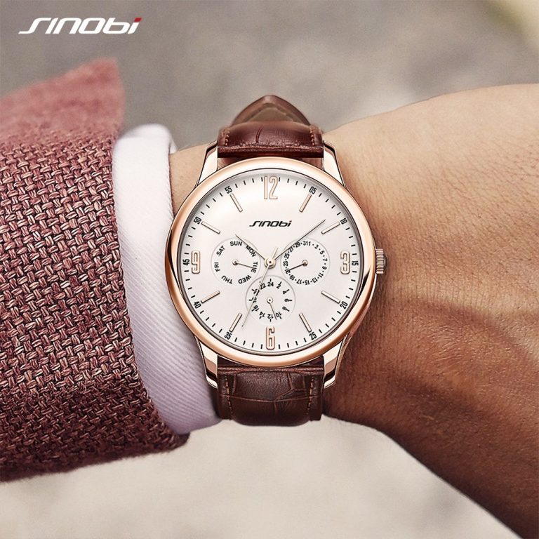 SINOBI Slim Point Quartz Wrist Watch Top Brand Sports