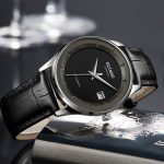 Men Automatic Simple Classic Watch Leather Sapphire Glass