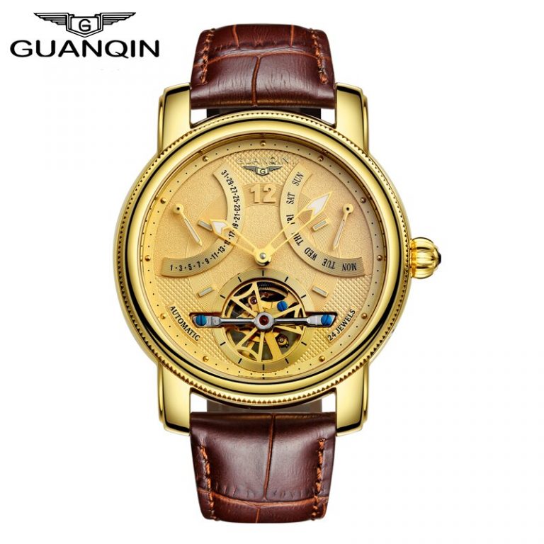 GUANQIN Tourbillon Mechanical Watch Men Automatic Sapphire