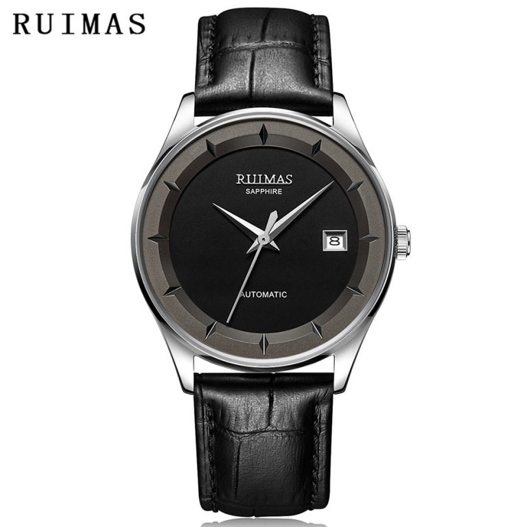Men Automatic Simple Classic Watch Leather Sapphire Glass
