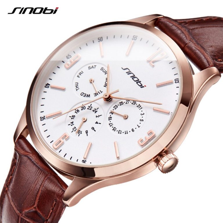 SINOBI Slim Point Quartz Wrist Watch Top Brand Sports