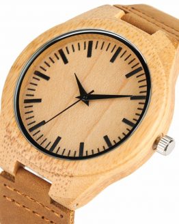 Bamboo Wooden Watches Genuine Leather Band