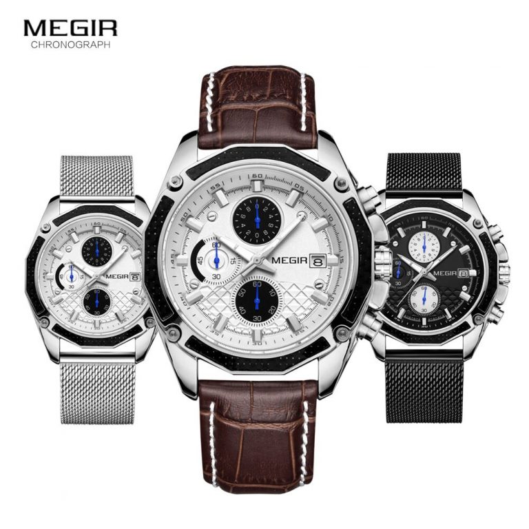 Men Mesh  Casual Sport Chronograph Watch