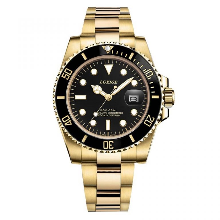 LGXIGE Brand Gold Mens Watches Top Brand Luxury Full Steel