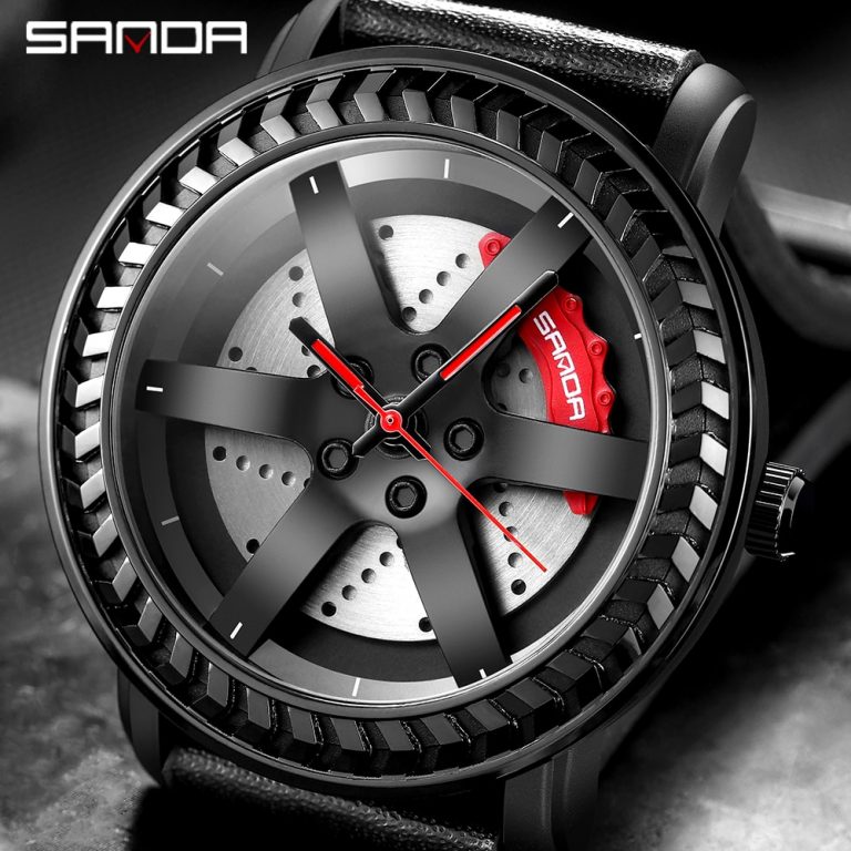 New Black Car Wheel Rim Hub Watch for Men Sports Watches Waterproof Creative SAAT Relogio Masculino Quartz Watch Man Wrist Watch 2 Wheel Rim Hub Watch for Men Sports Watches Waterproof