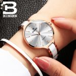 Switzerland BINGER Luxury Women Watch Brand Crystal