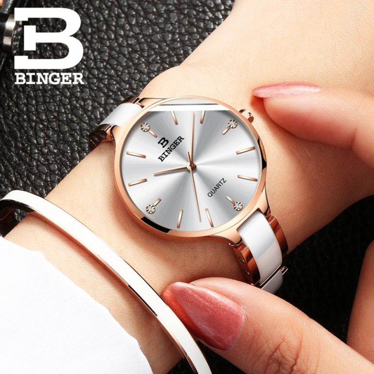 Switzerland BINGER Luxury Women Watch Brand Crystal