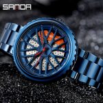 Watch Blue Skeleton Dial Sports Car Rim