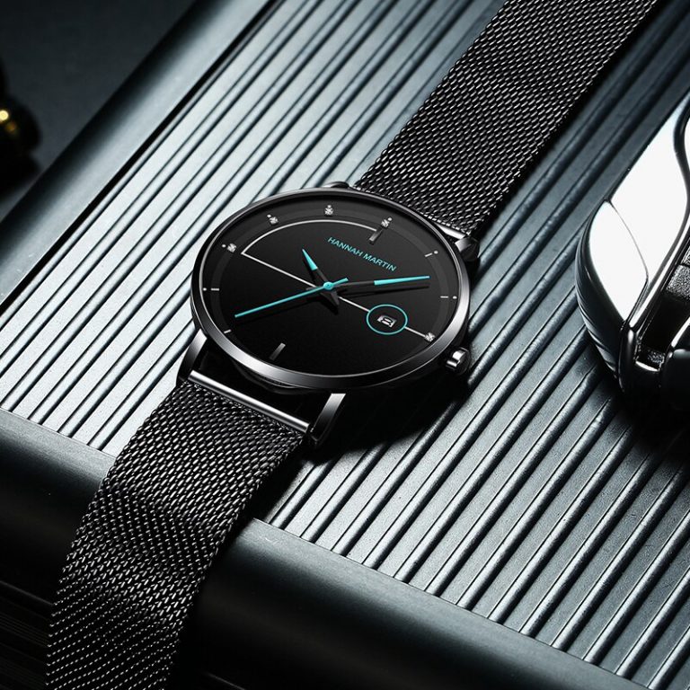 Hannah Martin Fashion Men's Watch - Mesh Belt, Waterproof, and Packed with Features - The Ultimate Timepiece for the Modern Man
