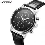 SINOBI Mens Wrist Watches Top Brand Luxury Leather