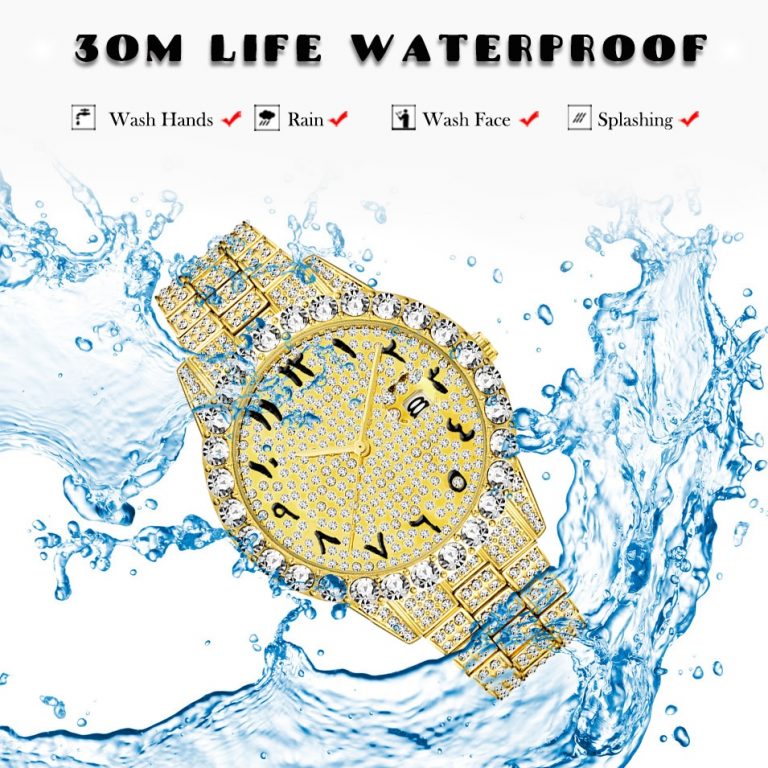 MISSFOX Dropshipping Arabic Numerals Diamond Watch Men Rose Gold Luxury Brand Watch 3Atm Japan Movt FF Unique Men Wrist Watch 4 Timeless Elegance: Rose Gold Diamond Men's Luxury Watch