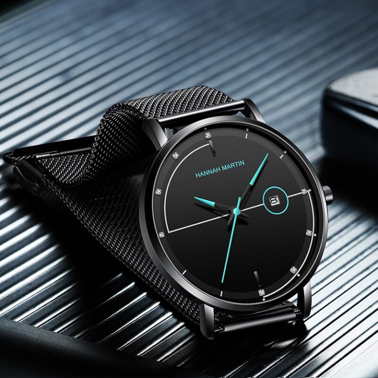 Hannah Martin Fashion Men's Watch - Mesh Belt, Waterproof, and Packed with Features - The Ultimate Timepiece for the Modern Man