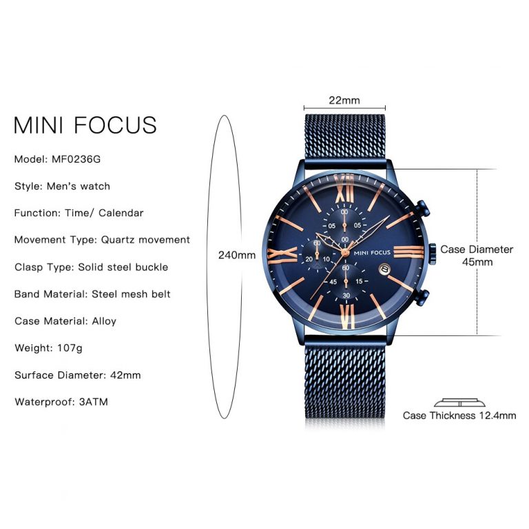 MINI FOCUS Chronograph Mens Watches Top Brand Luxury Quartz