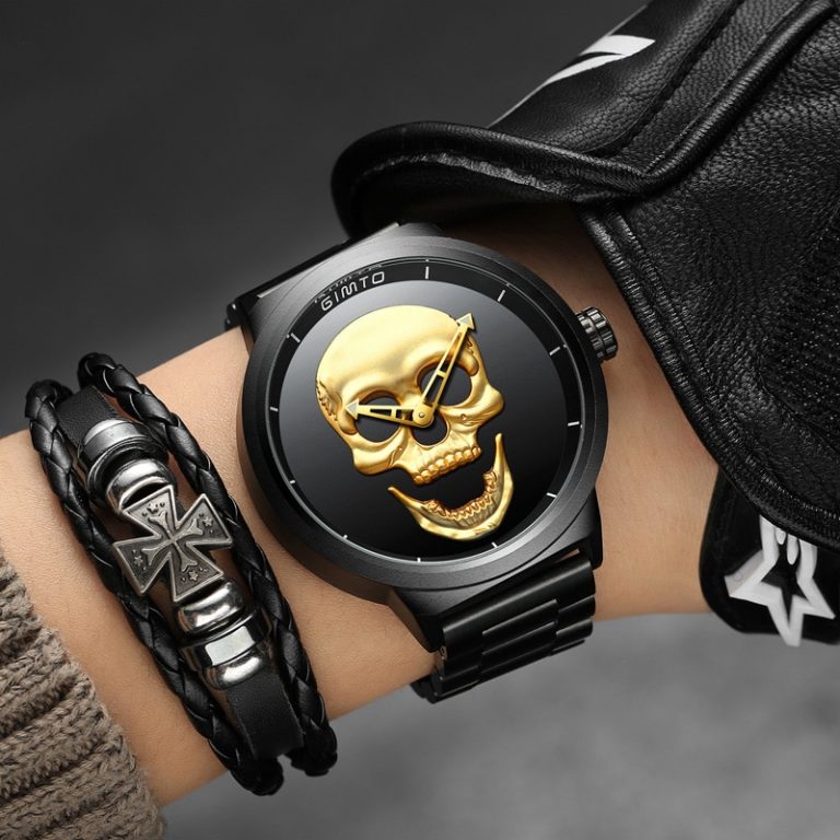 Skull Watch Black Full Steel Unique Mens Wrist Watch