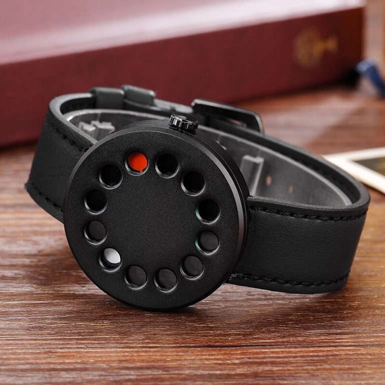 Wrist Watches Novelty Leather Quartz-watch Couple Black