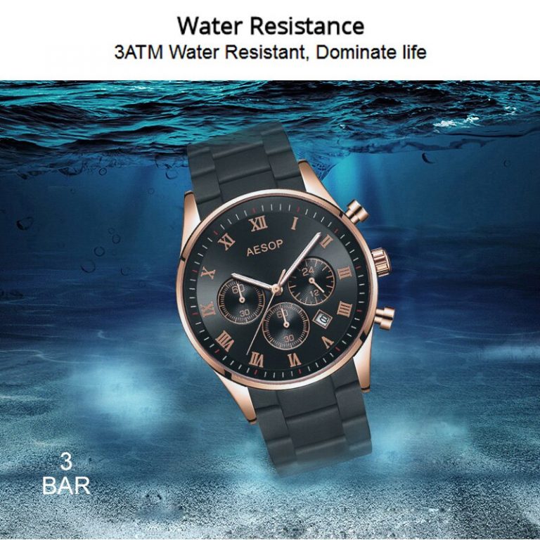 AESOP Men's Watches Top Brand Luxury Man Quartz Wristwatch Silicone & Alloy Band Male Clock Men Wrist Watch Relogio Masculino