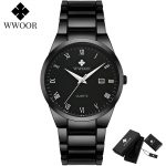 Full Steel Black Clock Man Wrist Watch Gifts Watch With Box 