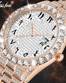  Arabic Numerals Diamond Watch Men Rose Gold