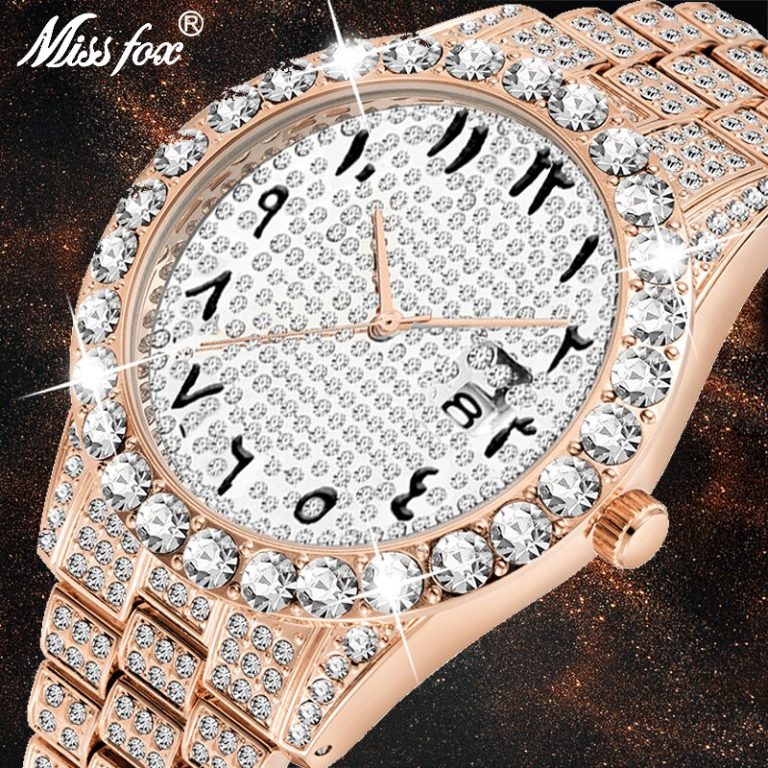 Arabic Numerals Diamond Watch Men Rose Gold Arabic Numerals Diamond Watch Men Rose Gold