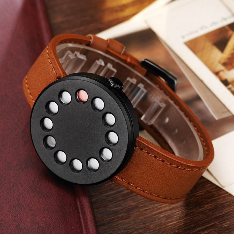 Wrist Watches Novelty Leather Quartz-watch Couple Black