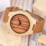 Bamboo Wooden Watches Genuine Leather Band