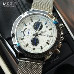Men Mesh  Casual Sport Chronograph Watch