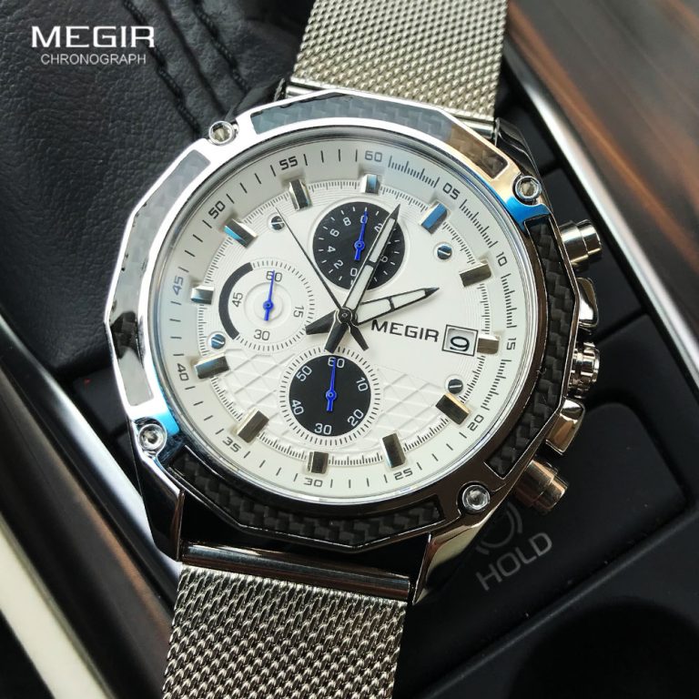 Men Mesh  Casual Sport Chronograph Watch