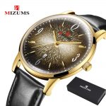 Vogue Black Leather Quartz Mens Wrist Watches Man