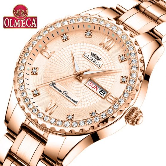 OLMECA Women Wrist Watch Fashion Auto Date Luxury