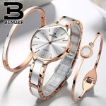 Switzerland BINGER Luxury Women Watch Brand Crystal