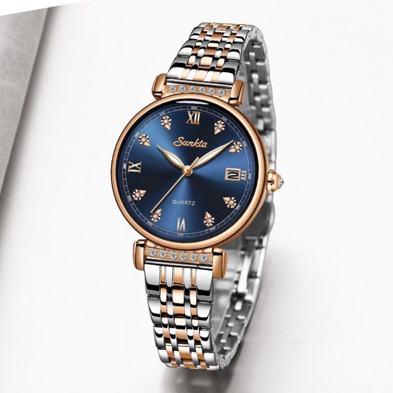SUNKTA Women Watch Top Luxury Brand Creative Design Steel Women's Wrist Watches Female Clock Relogio Feminino Montre Femme+Box Brand Creative Design Steel Women's Wrist
