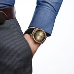 Vogue Black Leather Quartz Mens Wrist Watches Man