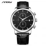 SINOBI Mens Wrist Watches Top Brand Luxury Leather