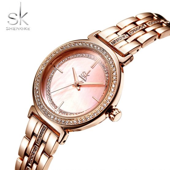 Shengke Rose Gold Watch Women Watches Top Brand