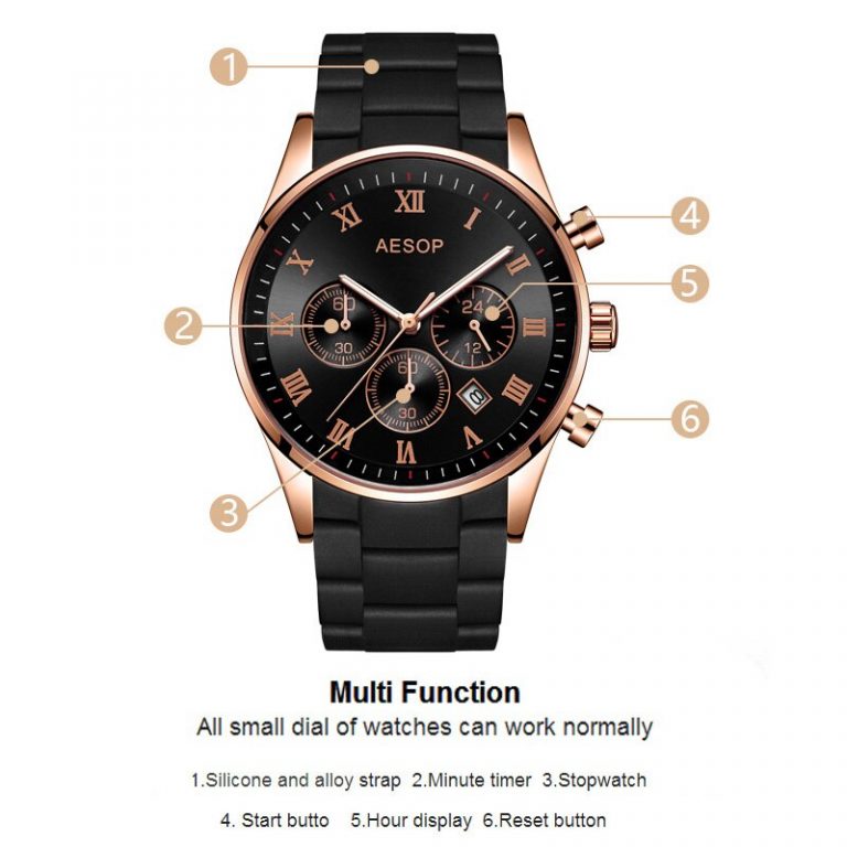 AESOP Men's Watches Top Brand Luxury Man Quartz Wristwatch Silicone & Alloy Band Male Clock Men Wrist Watch Relogio Masculino