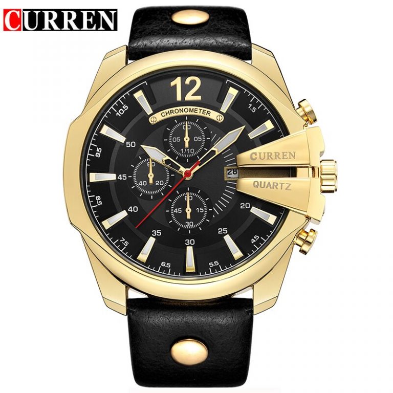 Relogio Masculino CURREN Golden Men Watches Top