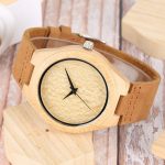 Bamboo Wooden Watches Genuine Leather Band