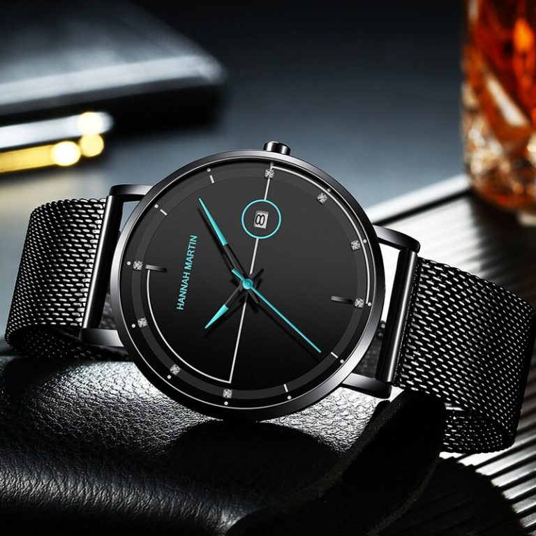 Hannah Martin Fashion Men's Watch - Mesh Belt, Waterproof, and Packed with Features - The Ultimate Timepiece for the Modern Man