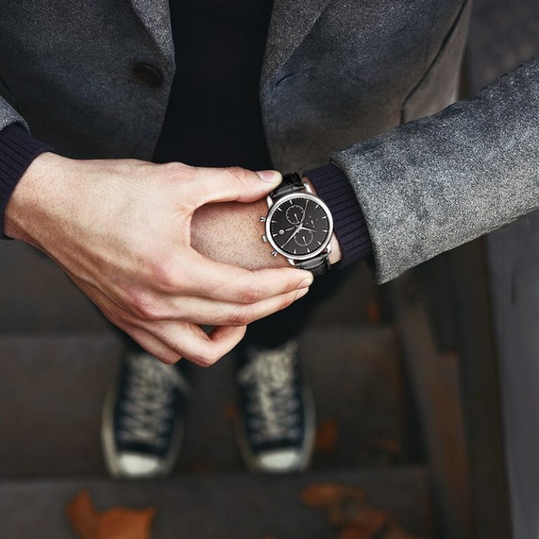 SINOBI Mens Wrist Watches Top Brand Luxury Leather