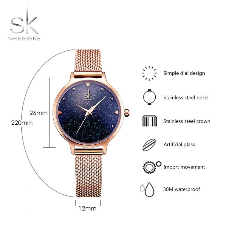 Fashion Elegant Quarts Women Watch Rose Gold
