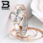 Switzerland BINGER Luxury Women Watch Brand Crystal