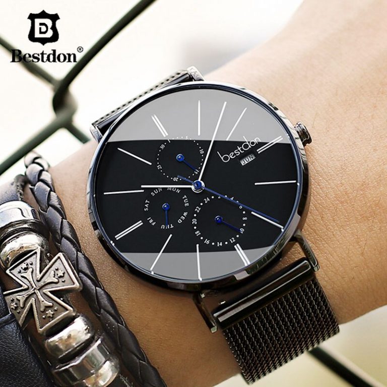 Luxury Males's Wrist Watch Quartz Waterproof Slim Month