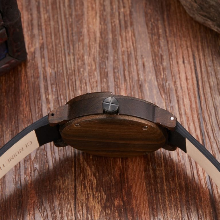 Wooden Watch Men Wrist Real Solid Natural Walnut