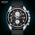 Men Mesh  Casual Sport Chronograph Watch