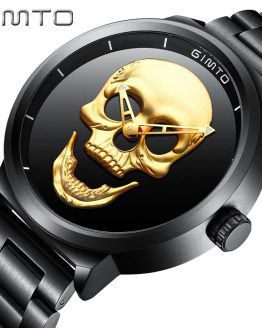 Skull Watch Black Full Steel Unique Mens Wrist Watch
